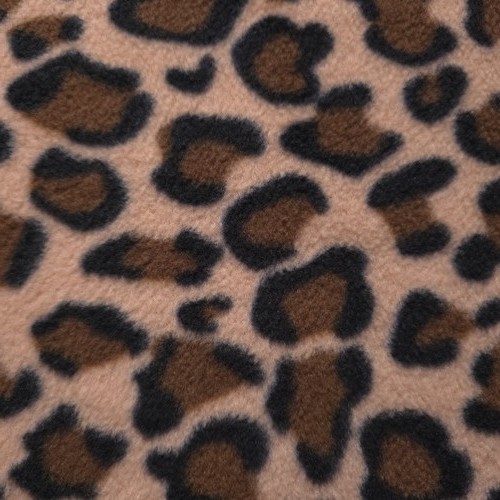 Leopard print fleece fabric - print,